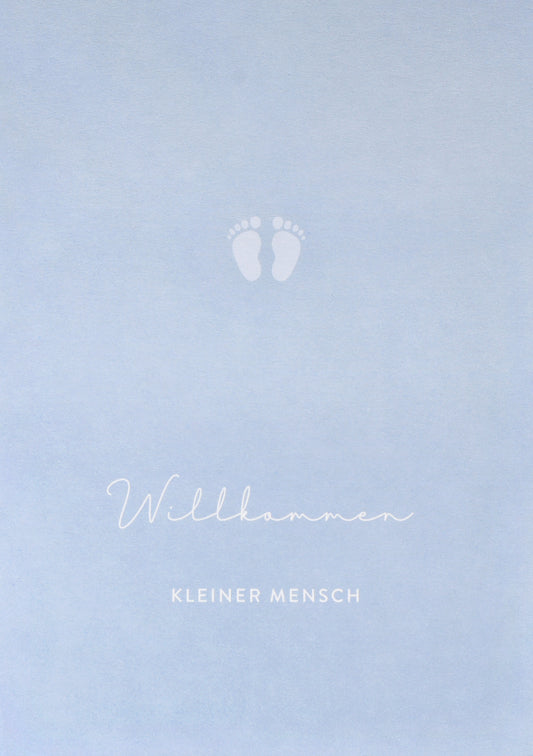 Klappkarte - Willkommen auf der Welt - blau